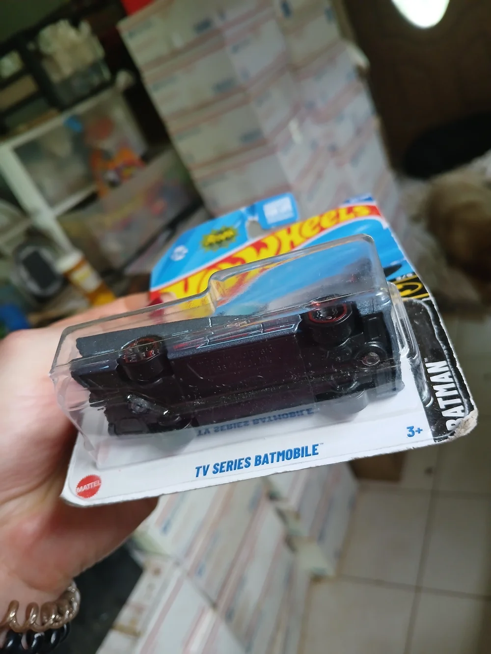 Hot Wheels 1966 Classic TV Series Batmobile features a metallic grey finish